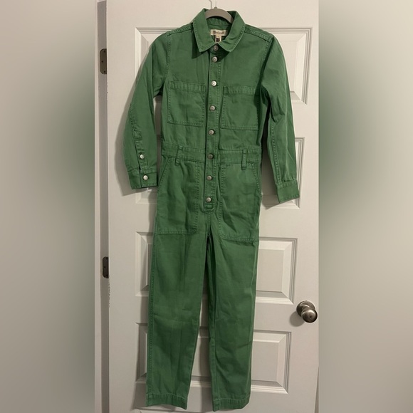 MADEWELL Garment-Dyed Relaxed Coverall Jumpsuit in Pale Evergreen Size XXS NWT - Picture 2 of 8